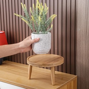 陶瓷花盆底座木座托架花架子室内客厅阳台落地式绿植木质增高架