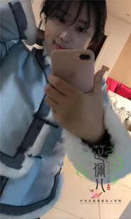 古典气质毛茸茸獭兔毛织锦缎中国风旗袍棉袄夹棉外套上衣聚会百搭