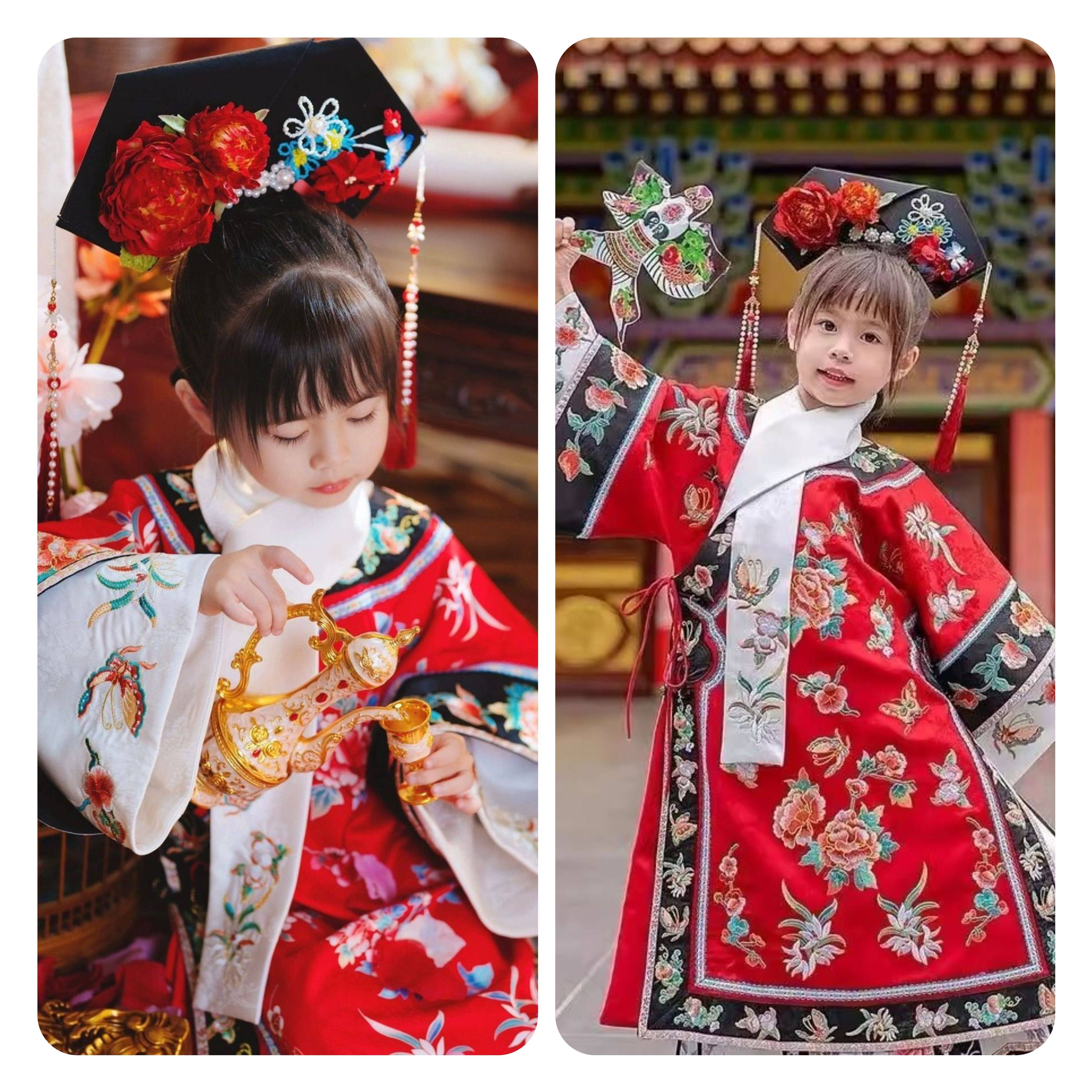 出租拍照衣服新款格格装1-3岁能穿90码偏大