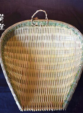 8/竹编农家筲箕簸箕竹筛厨房竹篮青皮竹筐晾晒洗菜沥水手工装饰家