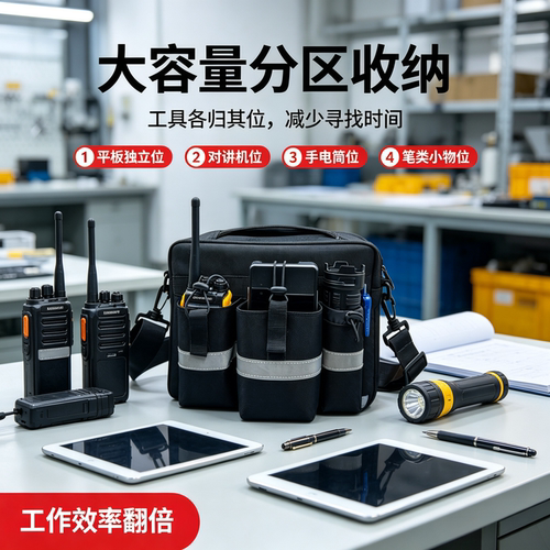 空乘高铁乘务执勤腰包车厢巡检作业包双对讲机平板分区收纳随身包