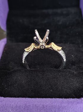 潍坊925银镀金一克拉莫桑钻戒托