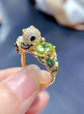 925纯银碧玺戒托空托来石镶嵌椭圆5×7/6×8透辉石欧泊银托加工