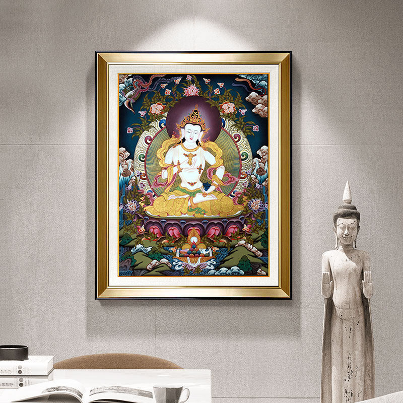 唐卡装饰画玄关餐厅挂画客厅沙发田园油画别墅走廊卧室入门墙壁画