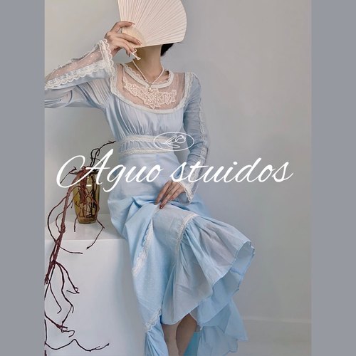 蕾丝公主轻婚纱大裙摆连衣长裙