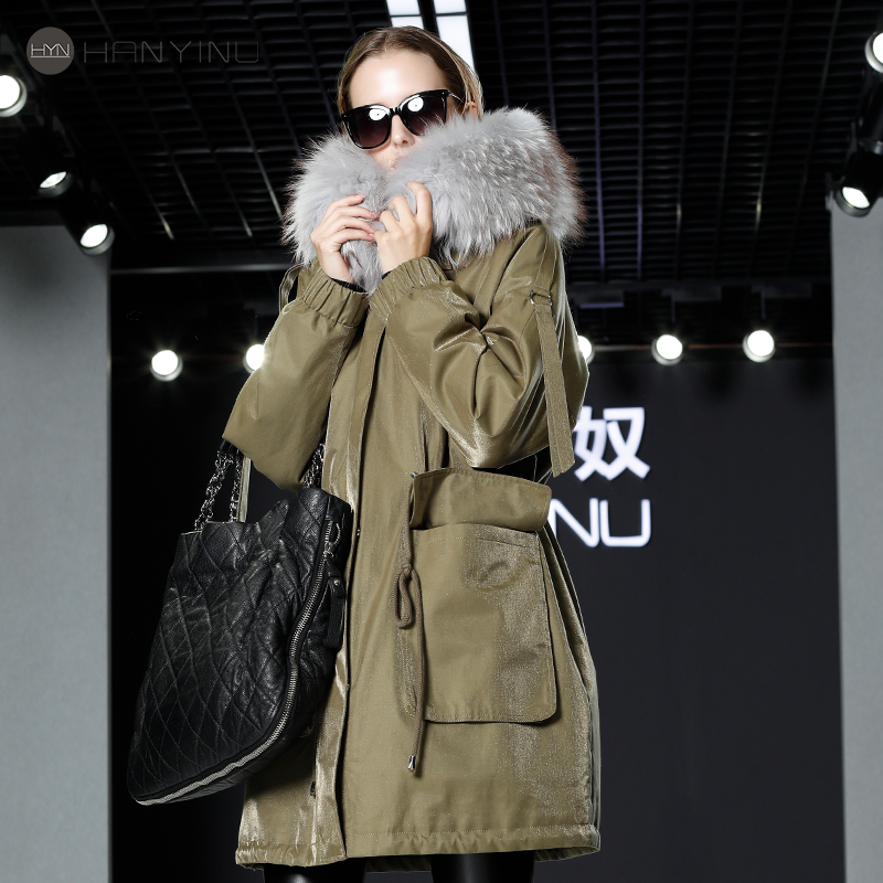 派克服女士外套獭兔毛内胆可脱卸