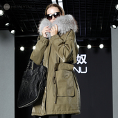 派克服女2026秋冬新可拆卸獭兔毛内胆貉子毛领中长款 尼克皮草外套