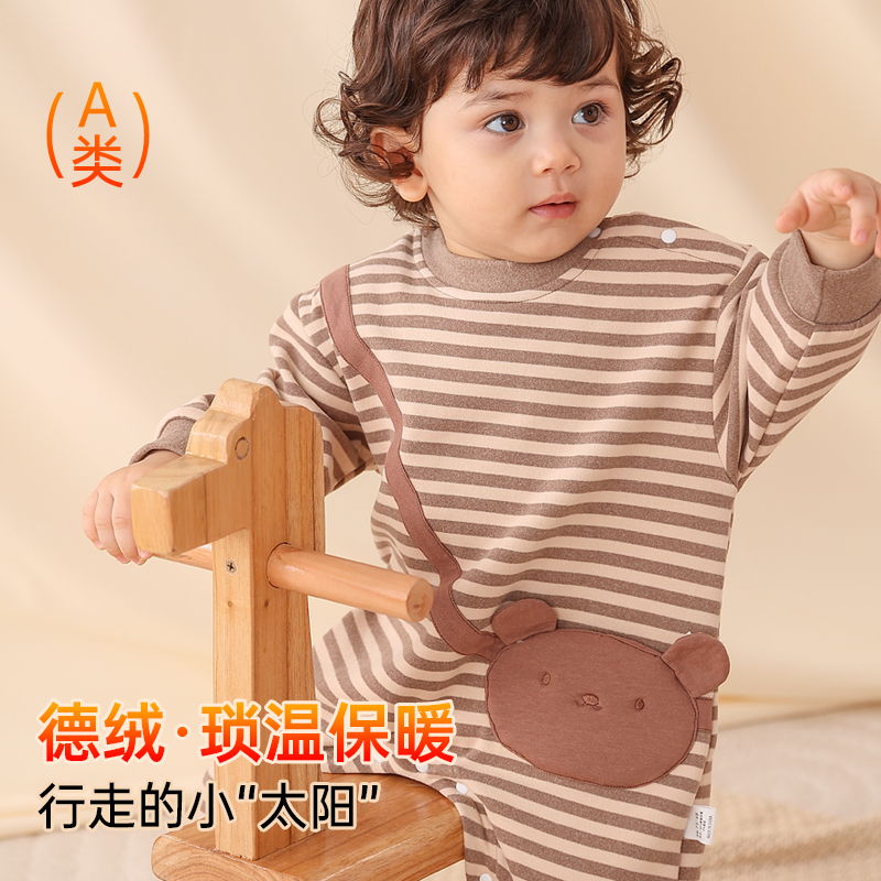 婴儿秋冬连体衣宝宝保暖睡衣