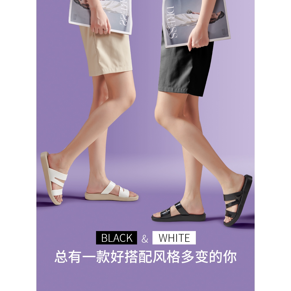 luofu罗敷新款拖鞋女夏厚底可外穿防滑浴室洗澡休闲外出坡跟凉鞋