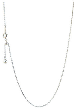 925纯银镀白金 可滑动 银珠 可调节 超细锁骨链 项链 女 Y字  Y型