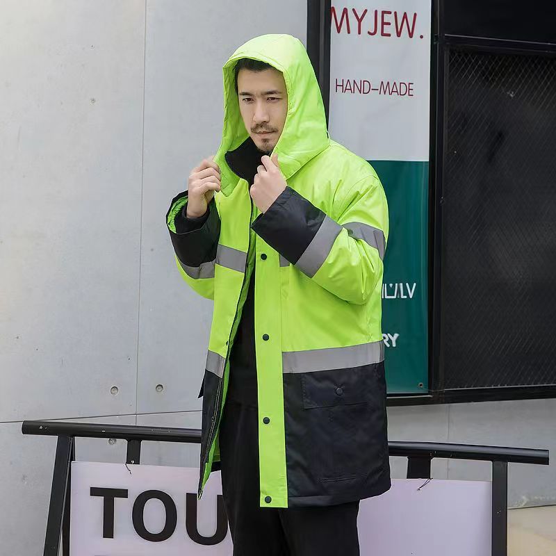 防水反光棉衣高速交通安全服 荧光外套装路政棉袄男大衣户外 包邮