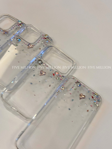 伍百万 ins小众彩钻保护壳手工diy创意新款17promax手机壳安卓