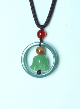缅甸正品天然A货翡翠指环吊坠金丝玉风铃花玉石挂件项链玉坠批发