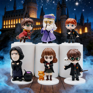哈利波特手办魔法世界赫敏波特罗恩扭蛋玩偶娃娃公仔桌面模型摆件