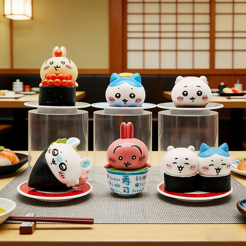 寿司吉伊小八乌萨奇大头表情小伙伴创意卡通盲盒周边桌面公仔摆件