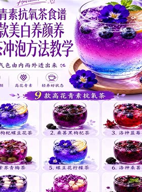 花青素抗氧茶食谱美白养颜养生茶冲泡方法教学合集