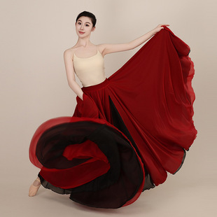 720度古典舞裙大裙摆舞蹈裙闪亮水光丝古风仙气飘飘表演服