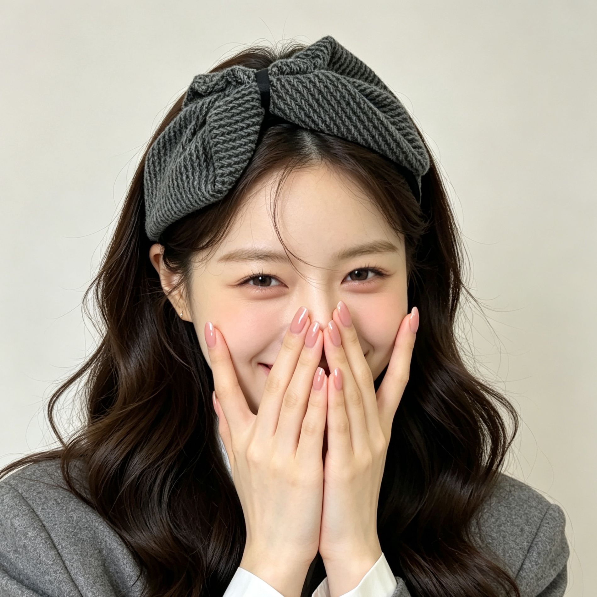 发箍女2026秋冬花灰粗针织蝴蝶结毛线宽边头箍休闲百搭减龄