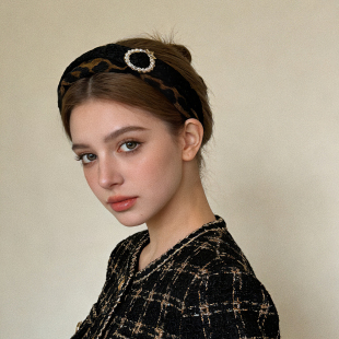 LASS 复古豹纹头箍百搭减龄通勤发箍 LIZ原创设计师发卡2026春新款