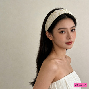 LASS 时髦名媛金色头箍贵气超宽边发卡 LIZ原创设计师发箍2026新款