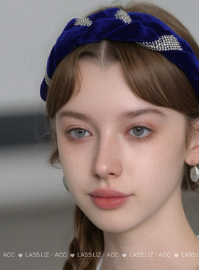 LASS LIZ原创设计自制2025秋冬新款法式复古紫色头箍百搭减龄发箍