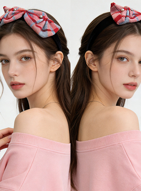 LASS LIZ原创设计发卡2026圣诞新年新款红色喜庆精致蝴蝶结头箍