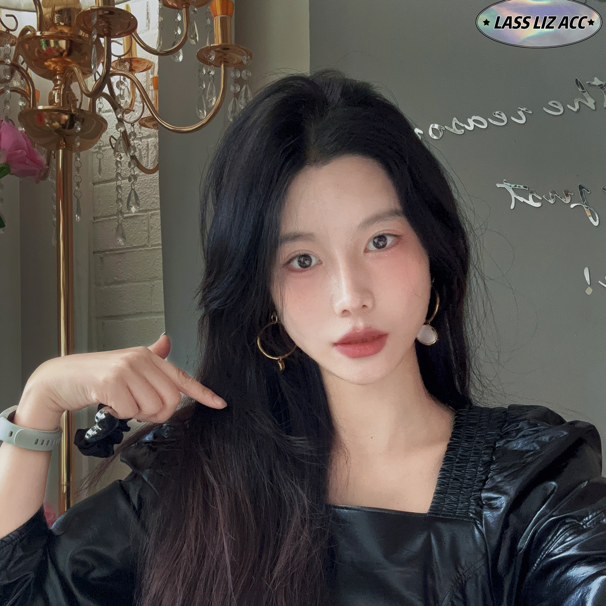 原创高级千金感大女主金色耳坠