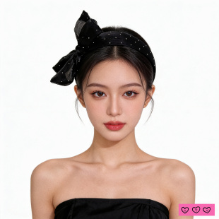 黑色波点头箍蝴蝶结发卡 浪漫法式 LASS LIZ原创设计师发箍2026新款