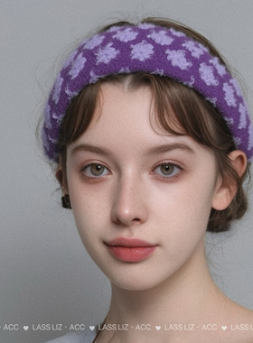 LASS LIZ原创自制2025秋冬新款日常通勤发卡小香优雅紫色宽边发箍