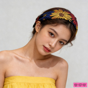 LASS 复古名媛花朵头箍减龄宽边发卡 LIZ原创设计师发箍2026新款