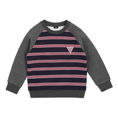 韩国男童纯棉加绒加厚圆领卫衣