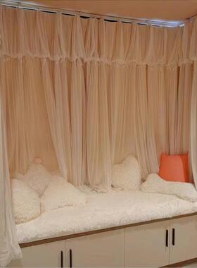 网红款公主风U型遮光女孩房间榻榻米ins2025新款遮光挂钩式窗帘