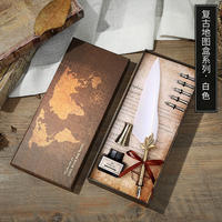 Retro quill pens, British dip pens, European dip fountain pens, ink gift box, dip pens as a birthday gift for the start of the school year thumbnail 4
