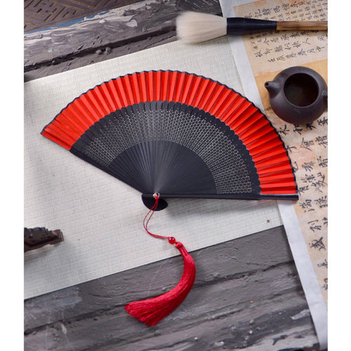 古风扇子折扇舞蹈扇折扇红色古风