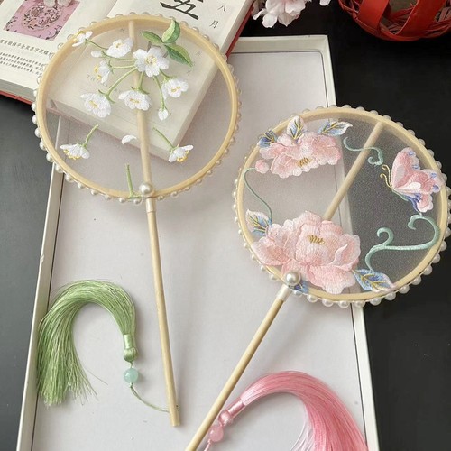 刺绣团扇迷你小号圆扇子儿童女士