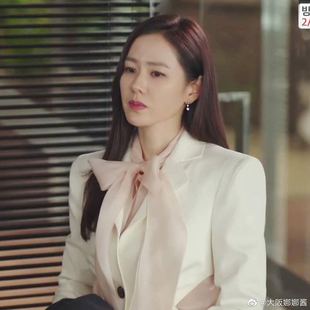 韩剧爱的迫降孙艺珍白色西装外套镂空设计西装连衣裙抖音网红同款