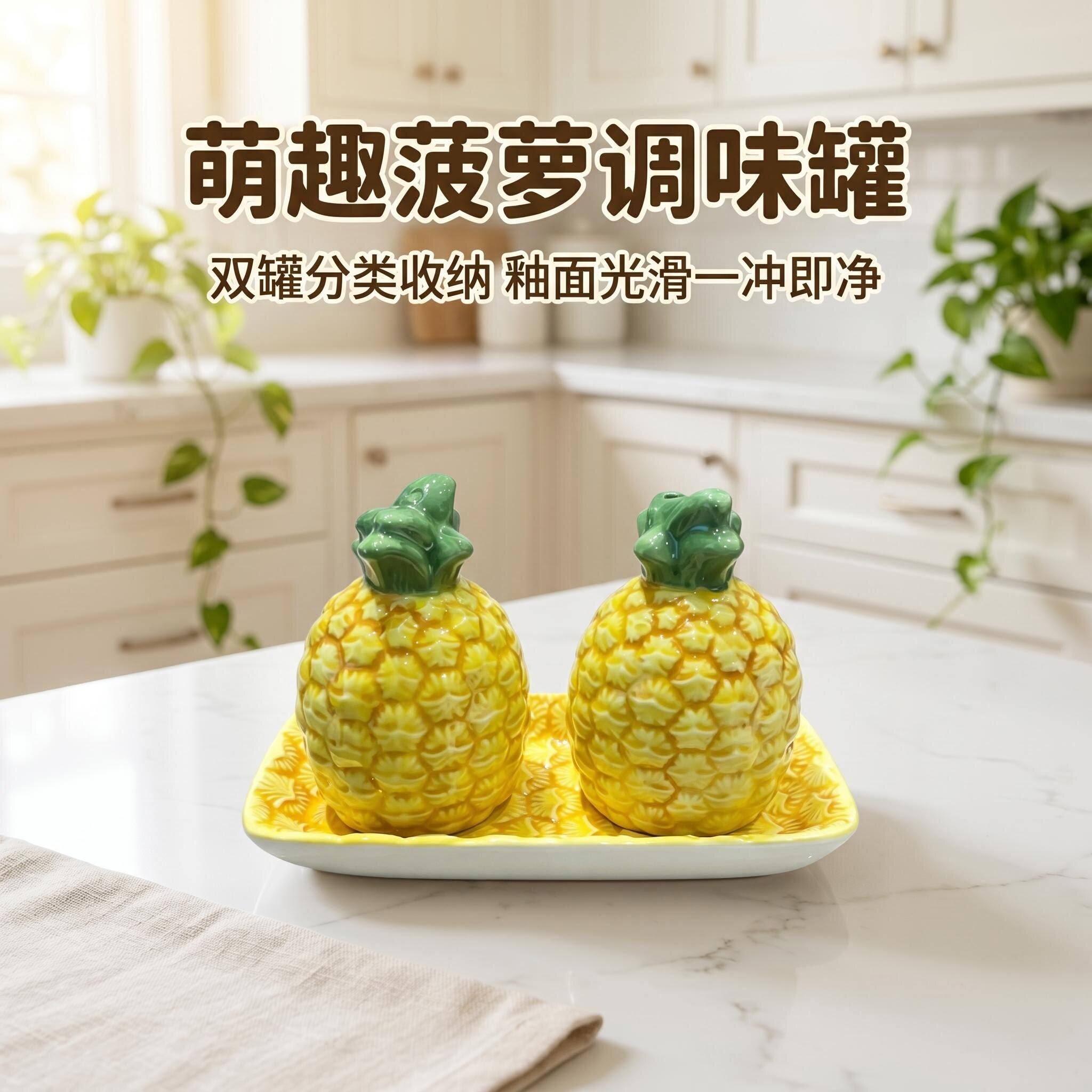 创意陶瓷调味罐套装胡椒粉瓶家用厨房用品调料粉罐