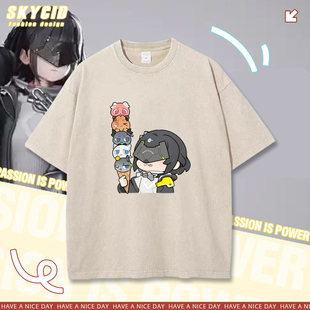 终末地明日管理员游戏方舟周边休闲夏季水洗短袖T恤男女衣服jl