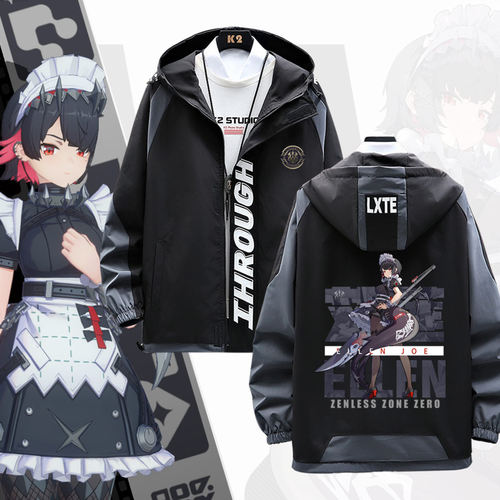 游戏周边二次元鲨鱼妹衣服男女宽松连帽外套夹克春秋衣服jl