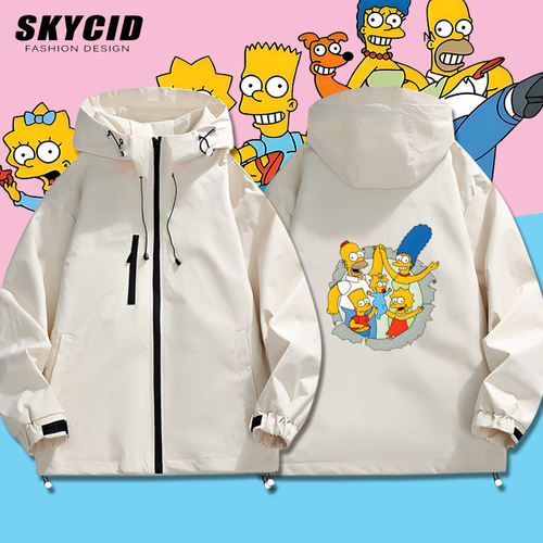辛普森一家The Simpsons周边男女春秋季连帽夹克外套休闲上衣服yd