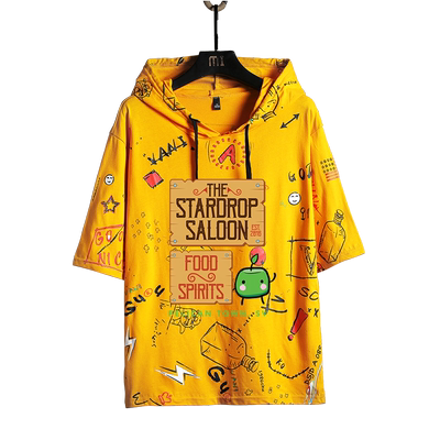 XboxPS4像素风星露谷物语游戏周边T恤男生带帽短袖上衣服夏jl