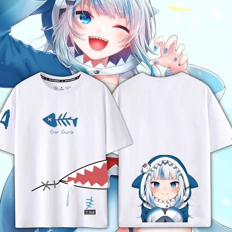 鲨鱼娘T恤GawrGura短袖