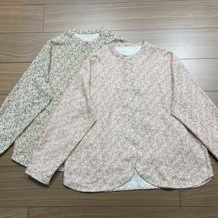 日单棉质碎花长袖衬衫女2026春季新款甜美圆领大码显瘦时尚衬衣