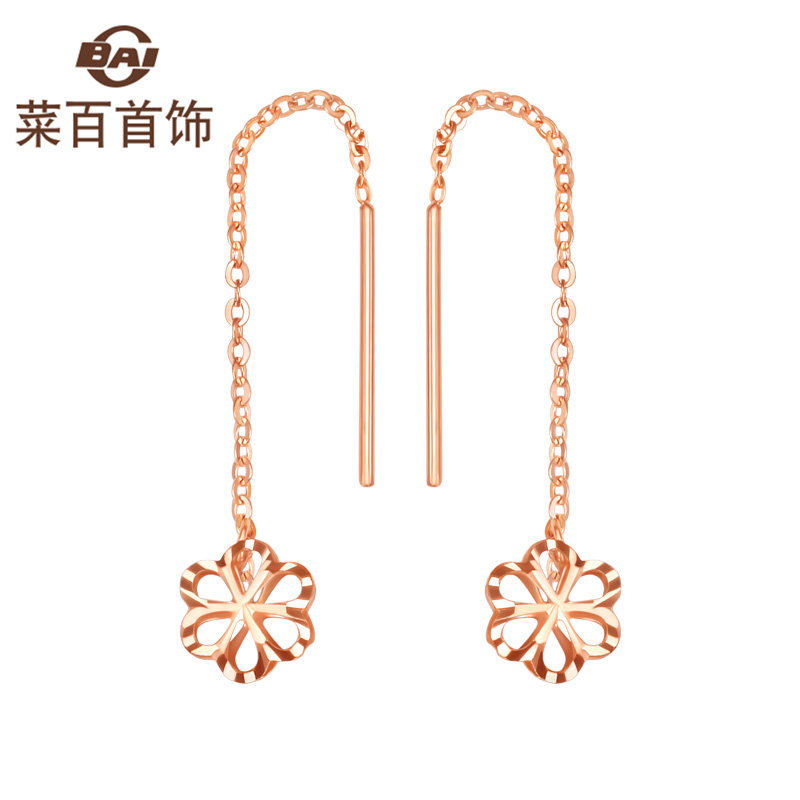 菜百首饰18K金耳线玫瑰色K金镂空花耳线女K金耳饰|ruв категории ювелирные изделия/алмаз/жадеит/золото, драгоценности Kim, серьга - от Buy2taobao.com для оказания профессиональной услуги покупки агента Taobao