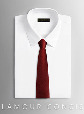 Glamour concise格雷凯斯 结婚礼领带男正装商务新郎真丝手打红色