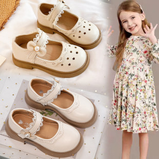 女童小皮鞋2026春款新款儿童黑色乐福春秋单鞋宝宝公主鞋软底鞋