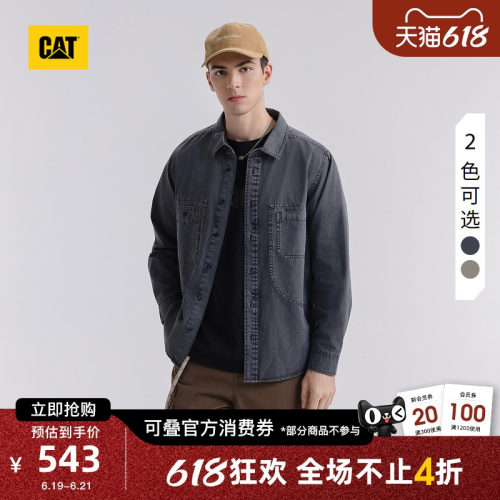 CAT卡特春季男士户外美式复古工装风长袖衬衫外套商场同款