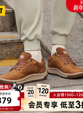 CAT卡特25秋冬新款男士户外休闲舒适出行牛皮防滑低帮通勤休闲鞋