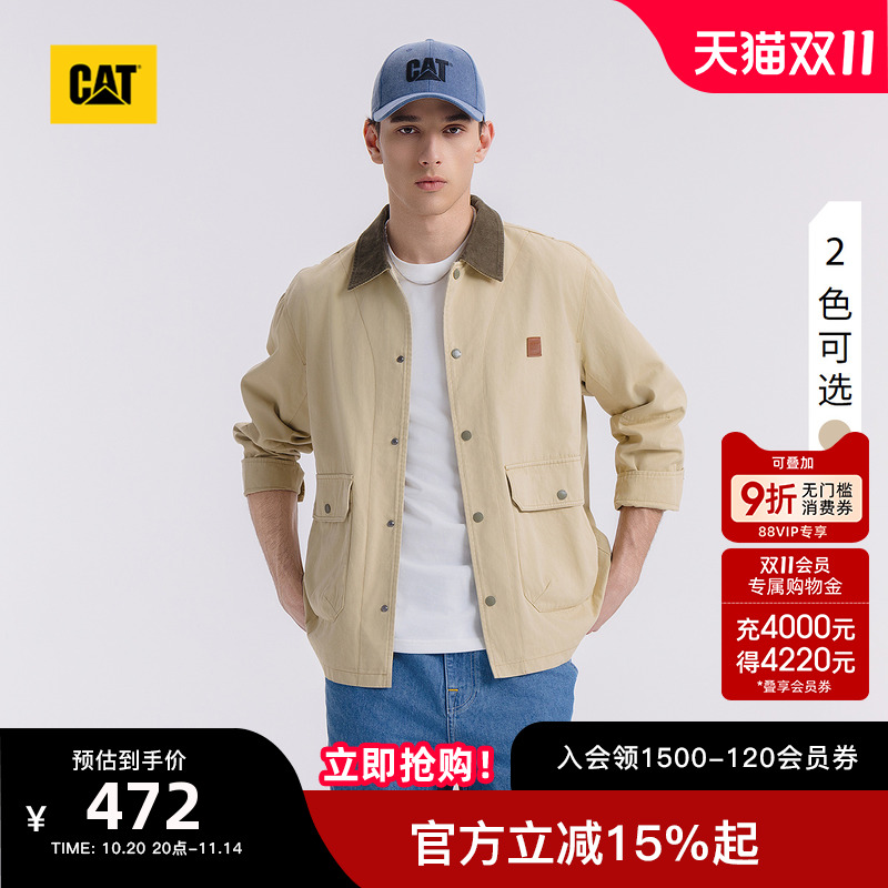 CAT卡特25秋季新品男士美式巴恩风全棉翻领工装外套底特律夹克