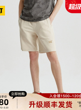 CAT卡特夏季男户外运动经典休闲绣花logo设计直筒宽松短裤